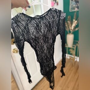 Zara Elegant Black Lace Bodysuit